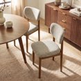 thumbnail image 3 of AFO Dining Chairs Set of 2 with Chenille Backrest and Wood Legs, Modern Mid-Century Upholstered Dining Chairs for Kitchen and Dining Room, Camel, 3 of 10