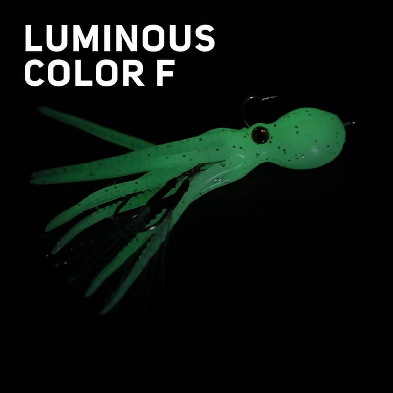 14pcs/set Luminous Sea Fishing Octopus Hook Bait Blowing Tube Volume Squid  Jig