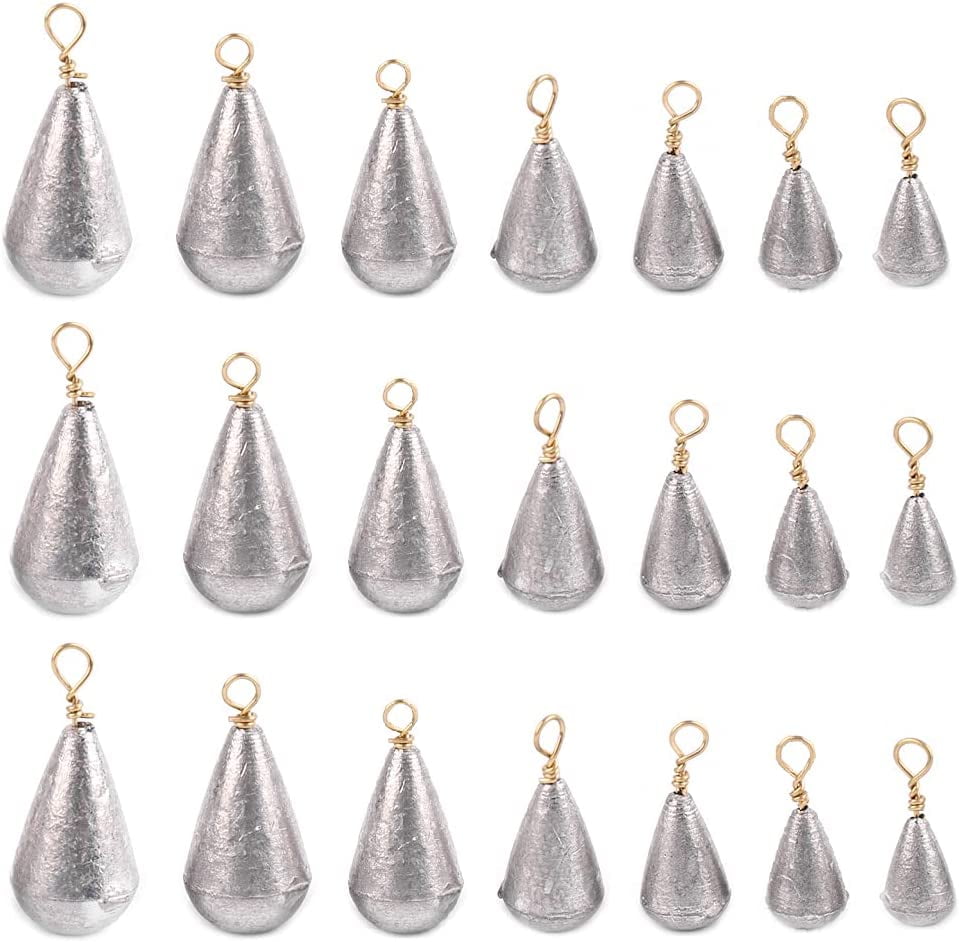 Fishing Sinkers Iron Weight Fish Casting Tool Set Tear Drop Style Sinkers Angler Tackle