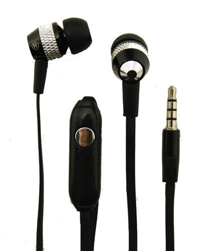 Super Bass Noise-Isolation Stereo Earbuds/ Earphones for Panasonic Eluga I7,Ray 550, I9, C, I5, A4, P101, P100, P91 (Black) - w/ Mic + MND Stylus