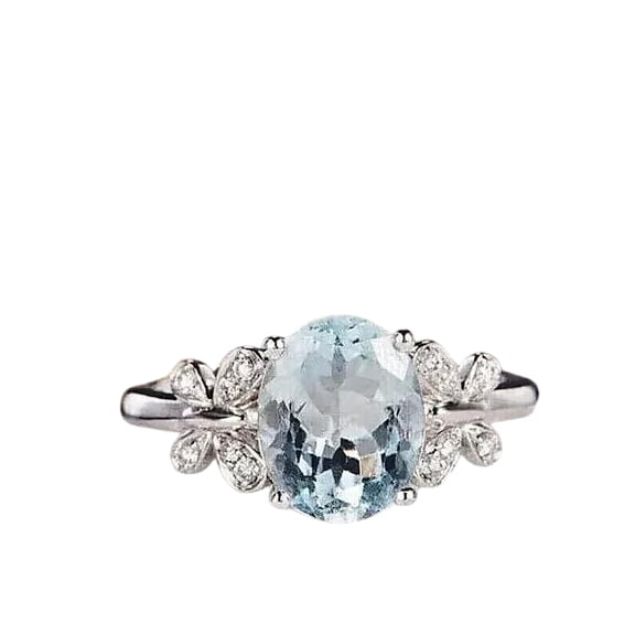 Natural Aquamarine Ring, AAA Aquamarine Gemstone Ring, March Birthstone, Zircon Ring, Women Ring, Gold Micron, 925 Sterling Silver, Statement Ring, Dainty Minimalist Stacking jewelry, Birthday Ring