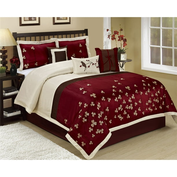 Unique Home Vienna Comforter 7 Piece Bed in a Bag Ruffled Clearance