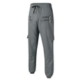 thumbnail image 5 of jsaierl Mens Slim Cargo Pants Drawstring Casual Multi Pocket Sweatpant Elastic Waist Jogger Workout Trouser, 5 of 9