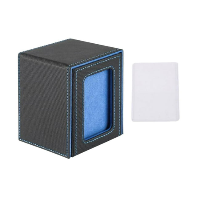 Colaxi Card Deck Box Card Deck Storage Box, Transparent Window Album Card Holder Case Card Cards Case TCG Cards Protector Decks Case black blue