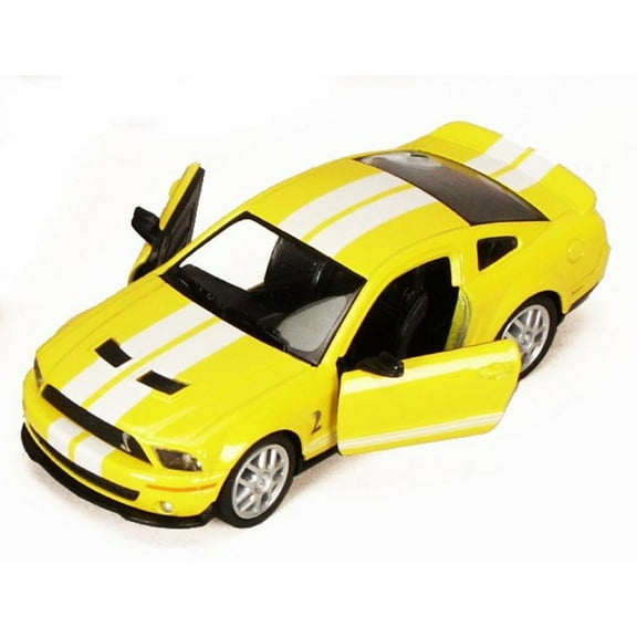 2007 Shelby GT500, Yellow - Kinsmart 5310D - 1/38 scale Diecast Model Toy Car (Brand New, but NOT IN BOX)