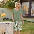 thumbnail image 5 of SWSMCLT Women's Short Sleeve Pajama Set Lounge Comfy Lounge Set Shorts 2 Piece Pajamas Summer Soft Fall Modal Green Small, 5 of 5