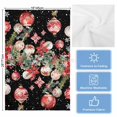 thumbnail image 5 of Black Christmas Balls Kitchen Towels Set of 4, Water Absorbent Dish Towel, Xmas Poinsettia Botanical Decorative Hand Towels - Quick Drying Cloth for Cooking Baking, 18x28 Inch, 5 of 8