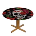 thumbnail image 3 of HAOXIT Skull Round Table Cloth,Old School Tattoo Round Tablecloth Decorative Fabric Table Cover for Dining Table, Buffet Parties 38-42, 3 of 8