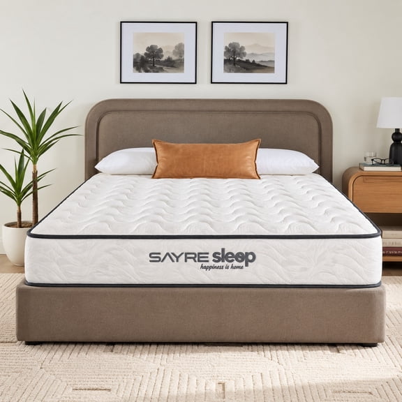 Sayre Sleep 10 Inch Queen Hybrid Memory Foam Mattress in a Box – Cooling Gel, Medium Firm Support, CertiPUR-US & Oeko-TEX Certified, Pressure Relief for Back Pain