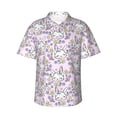 thumbnail image 2 of Xecao Purple Rabbit print Hawaiian shirt - a stylish short-sleeve button-down for men, perfect for casual beach and tropical outings., 2 of 9