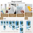 thumbnail image 6 of Beach Palm Tree Window Privacy Film Summer Ocean Blue Sky Tropical Island Decorative Glass Window Film UV Blocking Static Cling Non-Adhesive Sticker Covering for Home Door 29.5 x 78.7 inches, 6 of 7