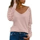 thumbnail image 4 of Top De Manga Larga, Camiseta Suelta De Malla Transparente Para Mujer Con Cuello En V Para Exteriores Para Uso Diario, 4 of 5