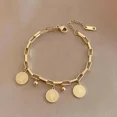 thumbnail image 3 of 1pc Exquisite Vintage Link Chain Coin Tassel Pendant Bracelet - Elegant Handcrafted Jewelry for Women - Timeless Fashion Accessory with Dangling Detailing and Sophisticated Style, 3 of 4