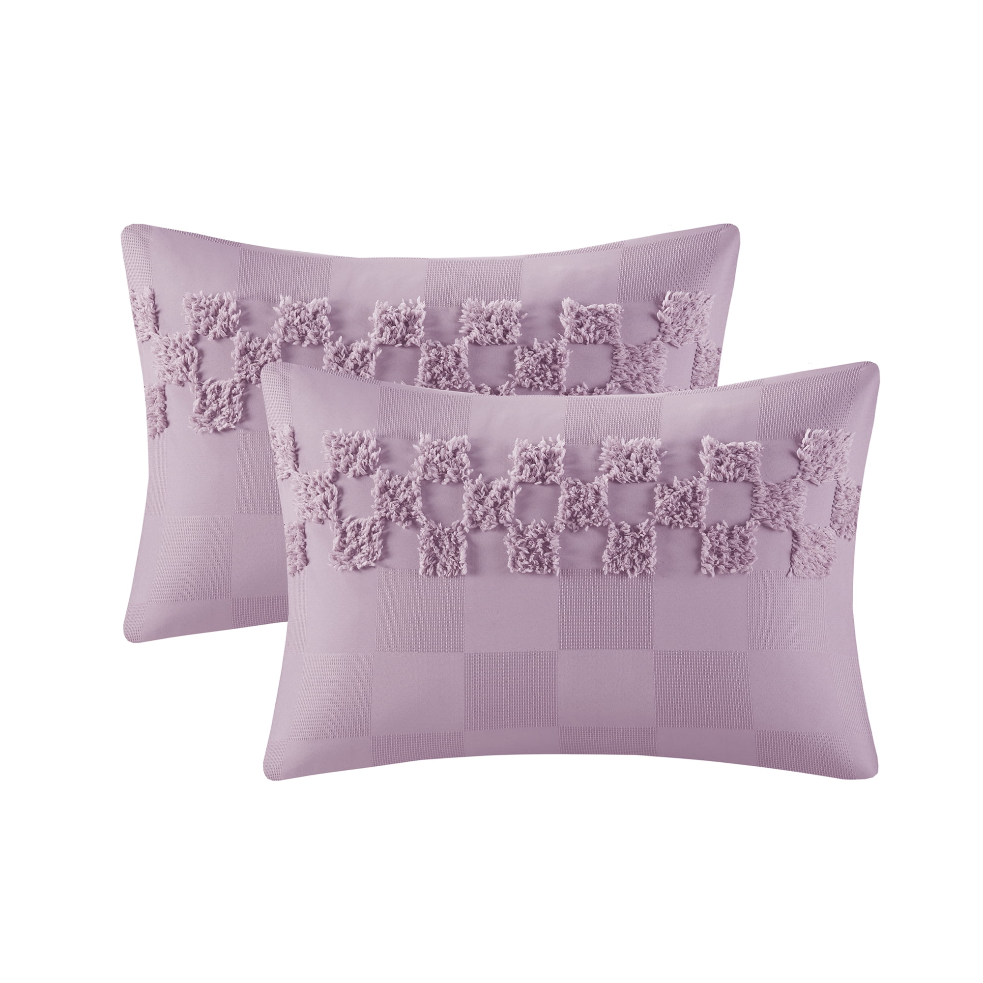 Mainstays 5-Piece Purple Check Comforter Set, King