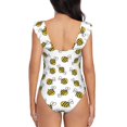 thumbnail image 6 of Yiaed Cute Little Bee Print Women's Ruffled One Piece Swimsuit V Neck Swimwear Slimming Monokini for Woman-X-Large, 6 of 8