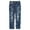 Blue-2645, variant on KIDSCOOL SPACE Baby Girls Jeans,Elastic Waistband Inside Ripped Holes Soft Simple Desgin Denim Pants,Light Blue,3-4 Years