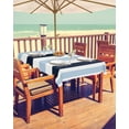 thumbnail image 2 of Lsrtoss Outdoor Tablecloth with Umbrella Hole & Zipper, Navy Blue Striped Rectangle Tablecloth 52x70 Inch, Farmhouse Stripe Art Patio Table Cover Waterproof Table Cloth for Picnic/Party, 2 of 7