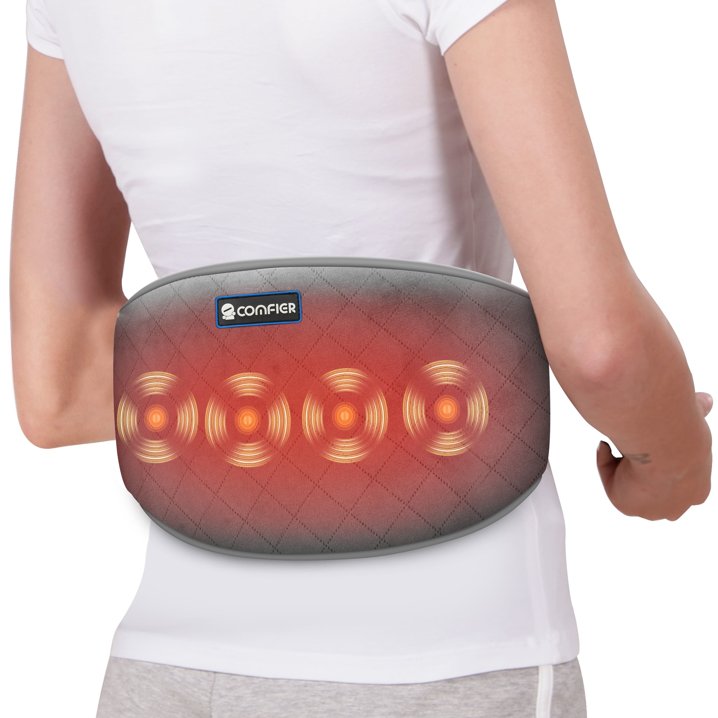 Comfier Heating Pad for Back Pain Heated Waist Massage Belt with 2 Heat Levels 3 Massage Modes for Cramps Abdominal Lumbar Walmart