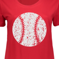 thumbnail image 3 of Inktastic Distressed Baseball in White Women's Plus Size T-Shirt, 3 of 4