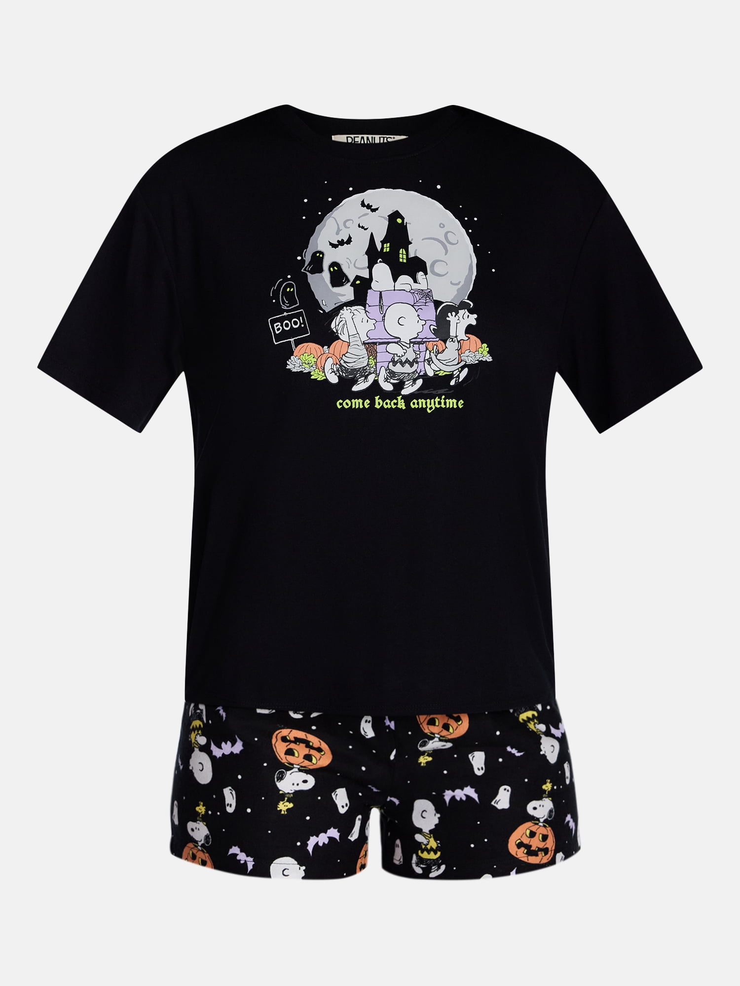Peanuts Haunted House Women's and Women's Plus Shorty Set, 2-Piece Sizes XS-3X