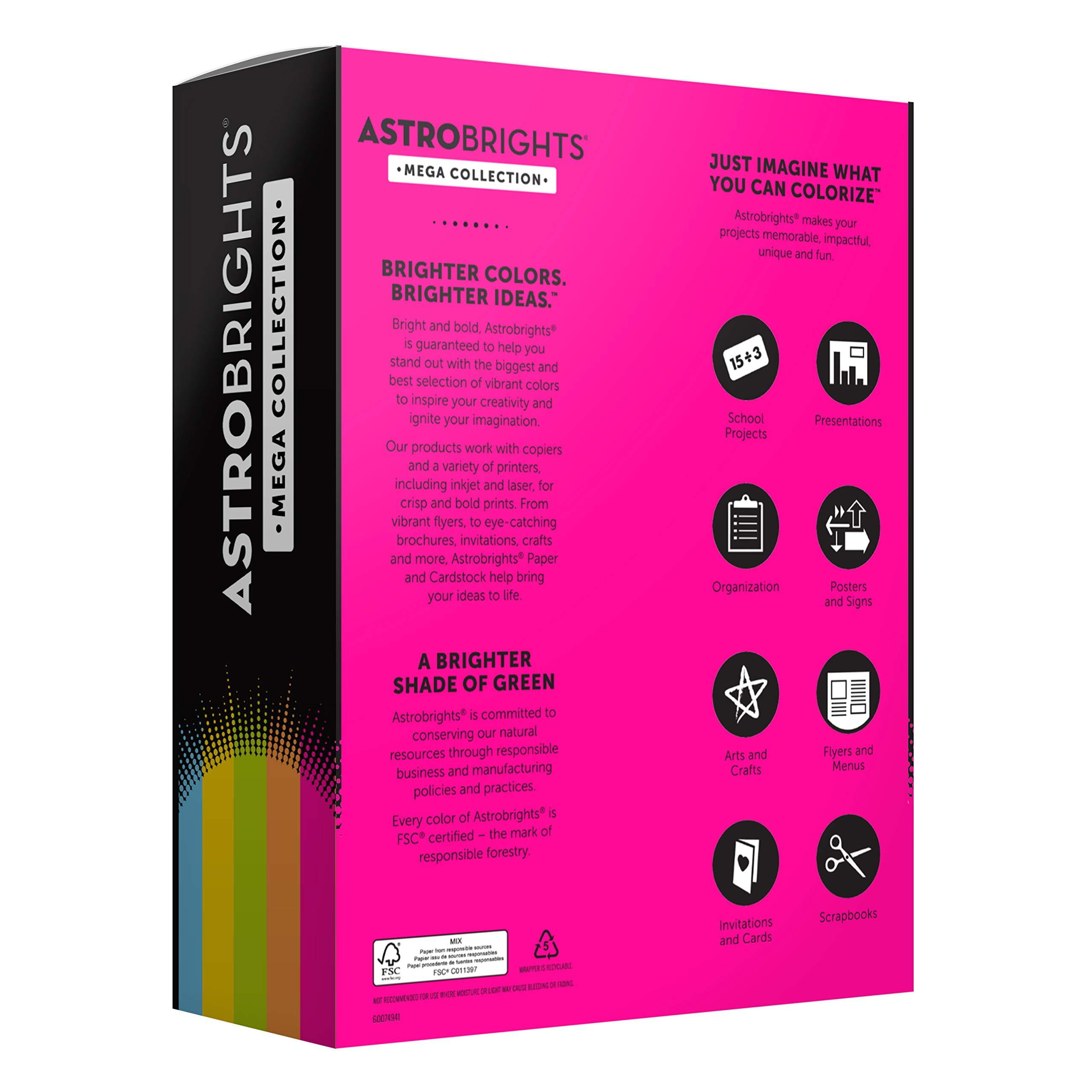 Astrobrights Mega Collection, Colored Cardstock, Punchy Pastel 5-Color  Assort