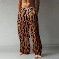 thumbnail image 2 of Men's Pants Casual Four Seasons Fashion Digital 3D Leopard Print Straight Leg Business Work Pants for Men Navy L, 2 of 5
