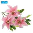 thumbnail image 3 of Uxcell Lily Fake Flowers, 6PCS Lily Artificial Flowers White Flowers Faux Flowers in Vase for Home Decor, White, Light Pink 3, 3 of 5