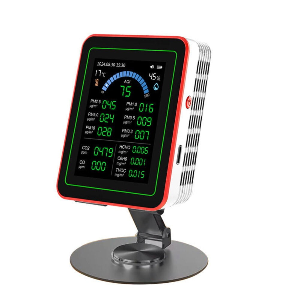 16 in 1 Luchtkwaliteitsmonitor Indoor 7 inch Display 9 AQI 7 AQI Alerts