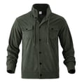 thumbnail image 7 of Stralyhd Mens Corduroy Jacket Turn Down Collar Long Sleeve Vintage Button Front Trucker Jacket Casual Fall Jacket with Pockets Army Green 3XL, 7 of 7