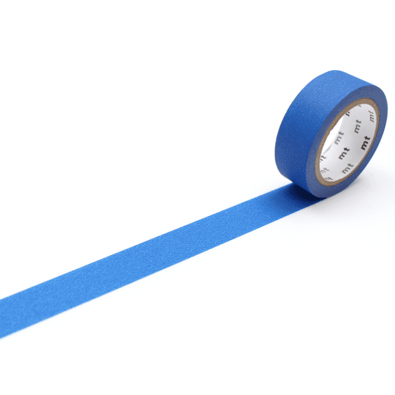 MT Solid Matte Washi Paper Masking Tape [Produced in Japan]: 3/5 in. x 23 ft. (Matte Blue)