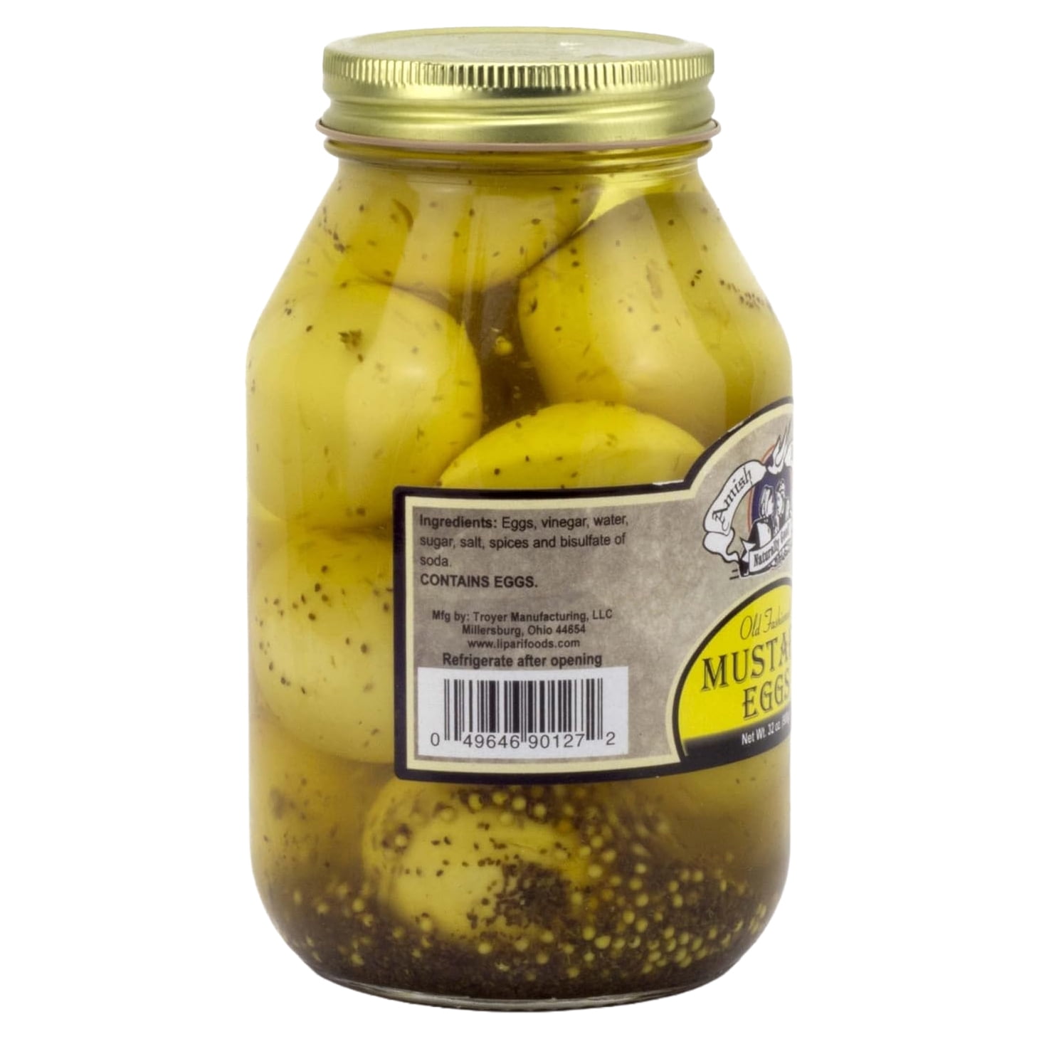 Amish Wedding Natural Pickled Mustard Eggs, 32 oz jar