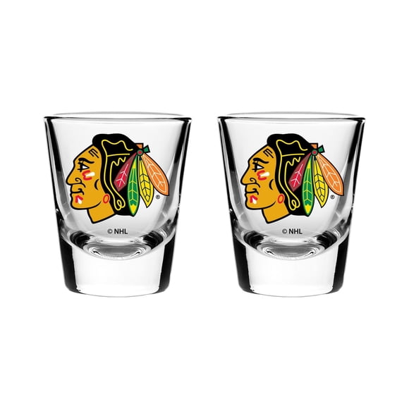 SET DE VERRES À SHOT GLASS 2OZ SOUS LICENCE OFFICIELLE LNH CHICAGO BLACKHAWKS