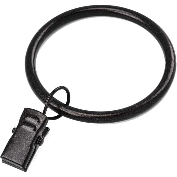 Curtain Rings with Clips - Set of 42, Interior Diameter 1.75inch,Fits Up to 1 1/2 Inch Rodslid Smoothly - Oil Rubbed Bronze