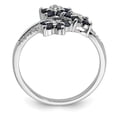 thumbnail image 2 of Sterling Silver Rhodium-plated 3 Flower Sapphire and Diamond Ring QR6380S, 2 of 5