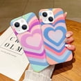 thumbnail image 3 of Compatible with iPhone 15 Frosted Case Holographic Love Heart Laser Case Glitter Bling Sparkle Girly Women Colorful Water Ripple Soft TPU Iridescent Matte Shockproof Phone Cover,Blue, 3 of 12