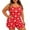 Red, variant on Plus Size Women Cami Pjs Set Sleeveless V Neck Camisoles Top and Shorts Heart Printed Pajamas Sets