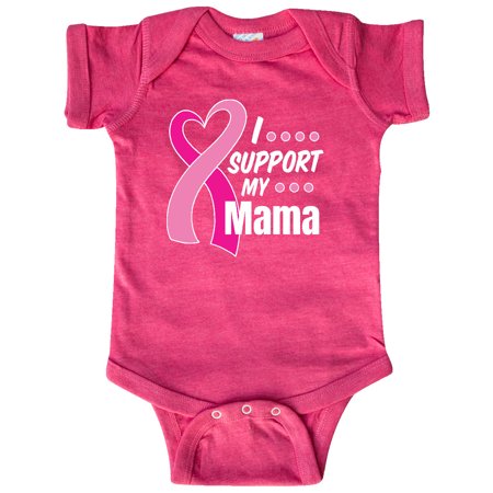

Inktastic Breast Cancer Awareness I Support My Mama with Pink Ribbon Gift Baby Boy or Baby Girl Bodysuit
