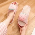 thumbnail image 1 of Cute Cartoon Elephant Pink Adult Slippers - Couple Cotton Slippers, 1 of 6