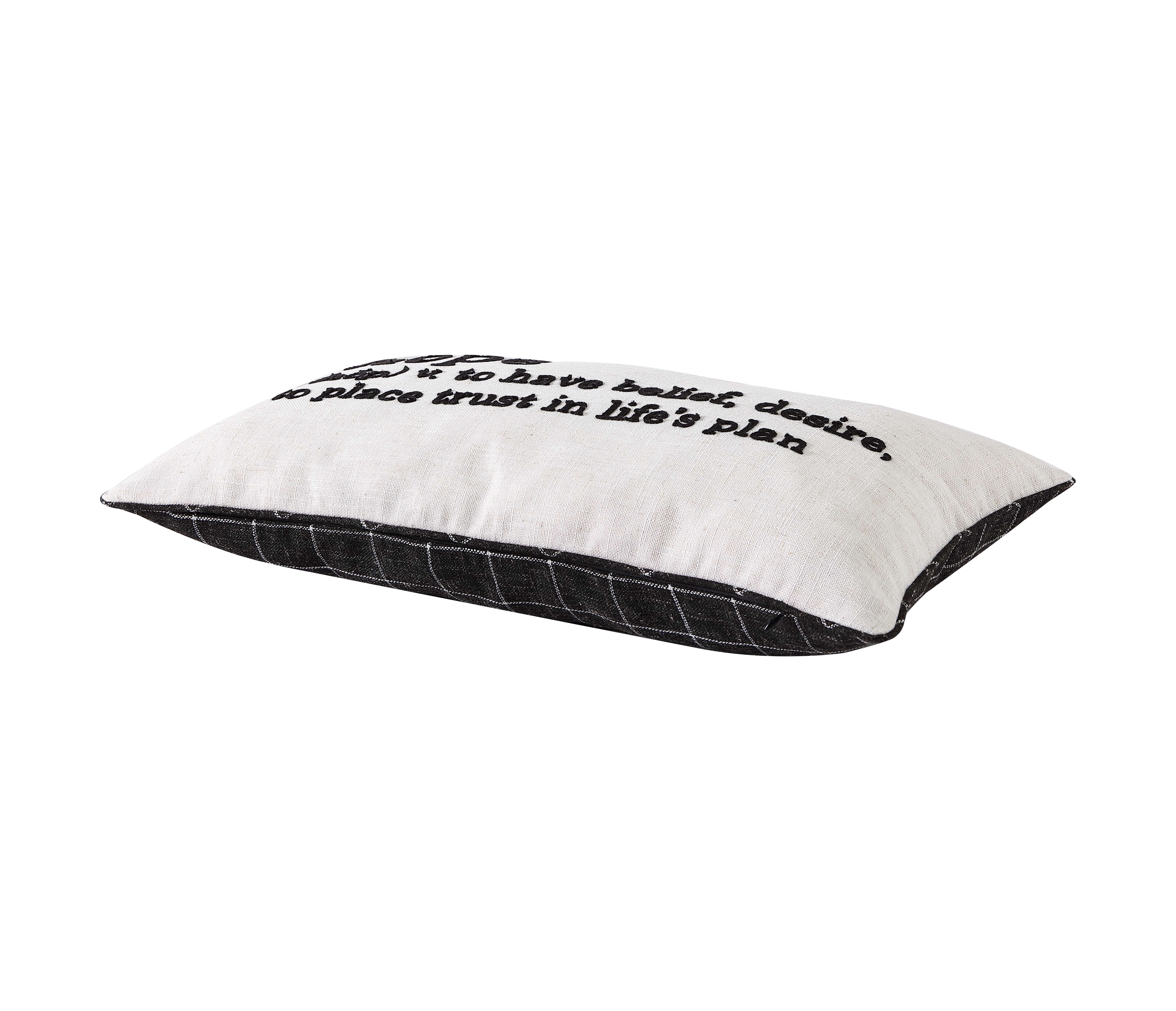 Mainstays Decorative Throw Pillow, Hope, Oblong, Ivory and Black, 12''x22'', 1 Pack