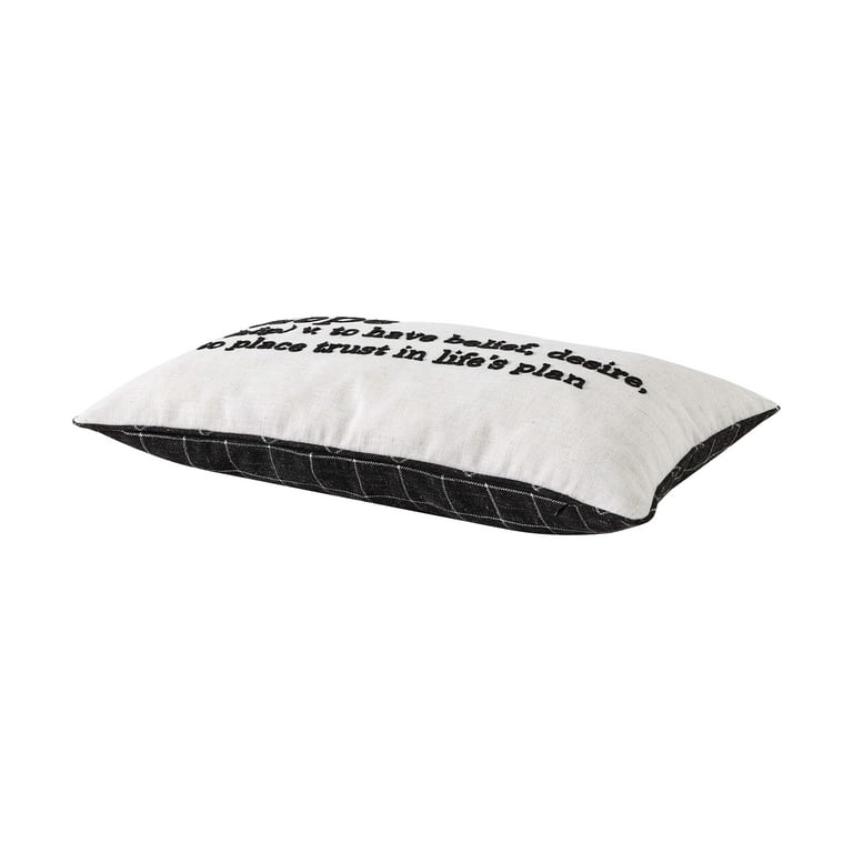 Mainstays Decorative Hope Lumbar Pillow Ivory Black 12x22