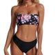 thumbnail image 4 of Traje de baño sin tirantes de cintura alta, traje de baño de dos piezas con encanto de moda para mujer, estampado negro XL, 4 of 6