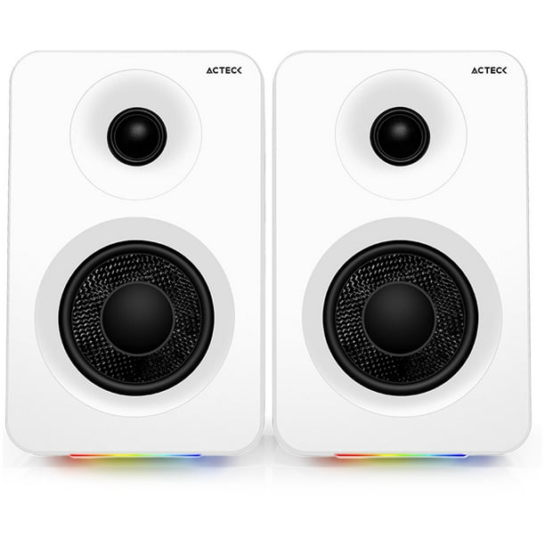 Bocinas ACTECK DYNAMIC EXACT R BS700 Inalambrico Sonido 2.0 Bluetooth 5.3 50W RMS Iluminacion RGB blanco