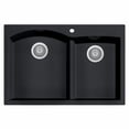 thumbnail image 1 of Alfi Brand Ab3320Di-Bla Black 33"" Double Bowl Drop In Granite Composite Kitchen Sink, 1 of 9