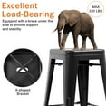 thumbnail image 4 of Metal Bar Stools Set of 4, Counter Height Stackable Barstools, 24 inch Indoor Outdoor Backless Patio Bar Stool Kitchen Dining Stool, 330Lbs Black, 4 of 9