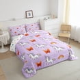 thumbnail image 3 of Castle Fairy Cute Unicorn Twin Comforter Sets,Cartoon Rainbow Animal Bedding Set, 3 of 8
