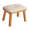 thumbnail image 5 of Tongina Padded Foot Stool Comfortable Soft Small Low Ottoman for Entryway Home Couch Beige Wooden Color, 5 of 8