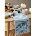 thumbnail image 6 of Coastal Turtle Table Runner Cotton Linen 36 Inch Holiday Dresser Scarves, Blue Nautical Starfish Coral Jellyfish Tablerunner for Kitchen Coffee Dining Bedroom Dinner Scarf Décor 13''x36'', 6 of 9