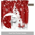 thumbnail image 7 of Christmas Valance for Windows Red Xmas Tree Kitchen Curtain Valances Christmas Balls Snowflakes Valance Curtains Window Treatments Short Curtains for Kitchen Living Room Bedroom Bathroom 54x18 Inch, 7 of 7
