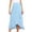 Blue, variant on yillto Women Chiffon Wrap Skirt High Waist Boho Asymmetrical Ruffle Hem Flowy Loose Midi Beach Skirts