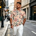 thumbnail image 4 of UDAUDU Mens Camo Shirts with Hood Breathable Lightweight Short Sleeve Hooded Athletic 2026 Fall Trendy Tops Vermilion L, 4 of 8